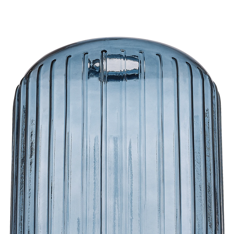 Load image into Gallery viewer, C-Lighting Budapest 200mm x 255mm Petrol Blue Ribbed Cylinder Glass Shade  - 58246
