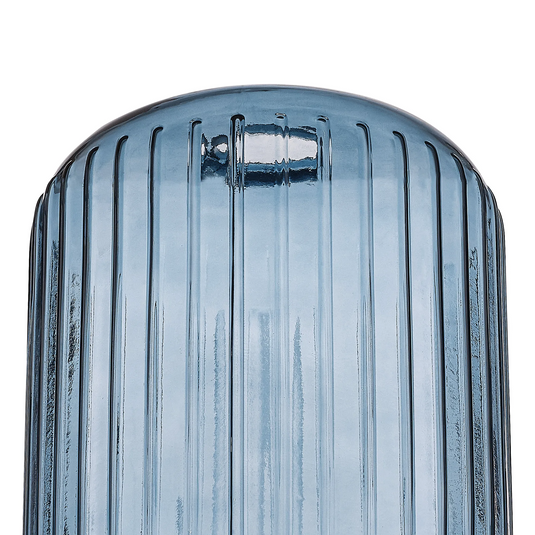 C-Lighting Budapest 200mm x 255mm Petrol Blue Ribbed Cylinder Glass Shade  - 58246