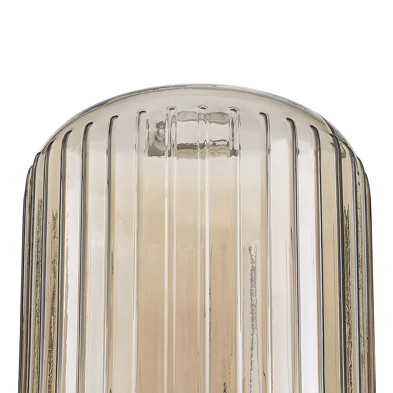 Load image into Gallery viewer, C-Lighting Budapest 200mm x 255mm Champagne Ribbed Cylinder Glass Shade  - 58247
