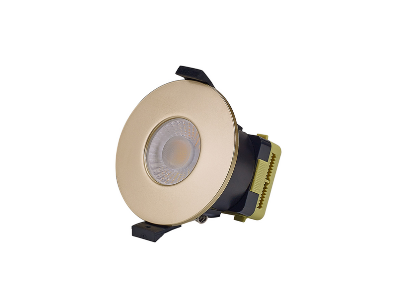 Load image into Gallery viewer, C-Lighting Vauxhall 8W Dimmable CCT LED Fire Rated Downlight Champagne Gold Fascia IP65 - 61715
