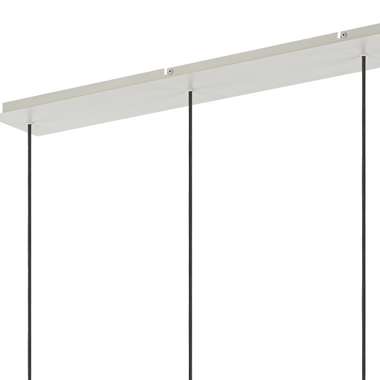 C-Lighting Bridge Ribbed Linear Pendant, 4 Light Adjustable E27, Painted Beige/Amber Wide Line Glass -