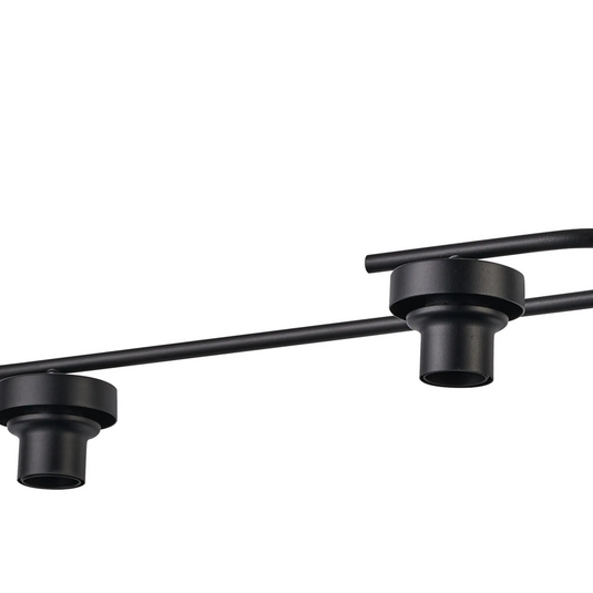 C-Lighting Budapest Satin Black 4 Light E27 Fixed Linear Pendant (FRAME ONLY), Suitable For A Vast Selection Of Glass Shades - 61643