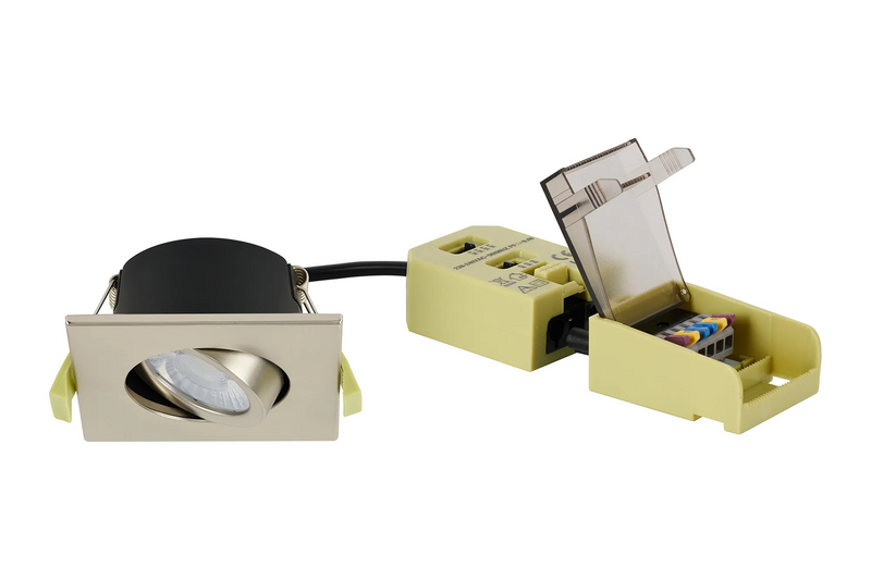 Load image into Gallery viewer, C-Lighting Molly 4/6/8W, Triac Dimmable 4CCT LED Fire Rated Downlight, Satin Nickel Square Tilt - 72992
