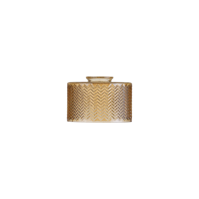 C-Lighting Budapest 170mm x 110mm amber Plated Chevron Pattern Drum Glass Shade - 61628