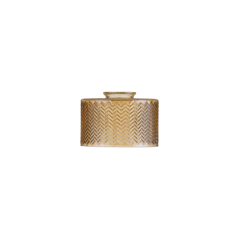 Load image into Gallery viewer, C-Lighting Budapest 170mm x 110mm amber Plated Chevron Pattern Drum Glass Shade - 61628
