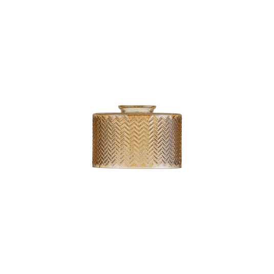 C-Lighting Budapest 170mm x 110mm amber Plated Chevron Pattern Drum Glass Shade - 61628
