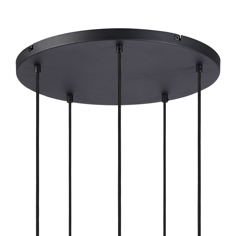 Load image into Gallery viewer, C-Lighting Hektor Round Pendant With 16cm x 14cm Shade, 5 Light E27, Sand Black/Brown/Copper Metal Shade - 60893
