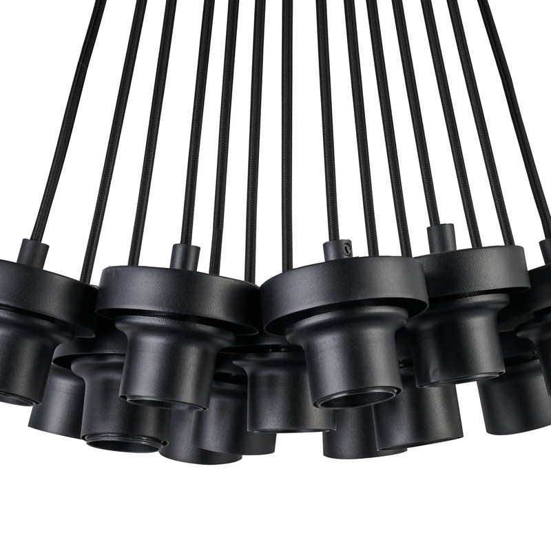 Load image into Gallery viewer, C-Lighting Budapest Satin Black 13 Light E27 2m Cluster Pendant (FRAME ONLY) Suitable For A Vast Selection Of Glass Shades - 61660
