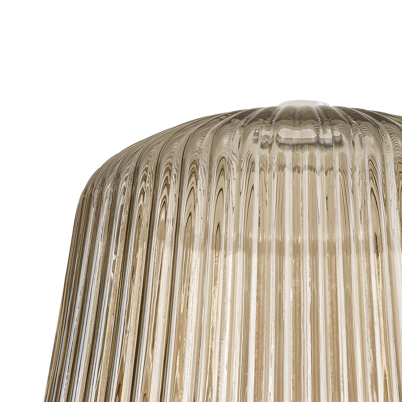 Load image into Gallery viewer, C-Lighting Budapest 280mm x 175mm Champagne Ribbed Dome Glass Shade - 61616
