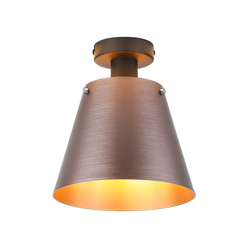 Load image into Gallery viewer, C-Lighting Hektor Ceiling Light With 23cm x 18cm Shade, 1 Light E27, Sand Black/Brown/Copper Metal Shade - 60858
