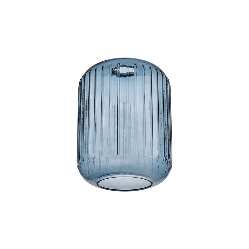 Load image into Gallery viewer, C-Lighting Budapest 200mm x 255mm Petrol Blue Ribbed Cylinder Glass Shade  - 58246
