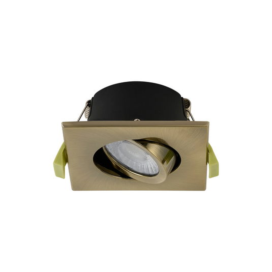 C-Lighting Molly 4/6/8W, Triac Dimmable 4CCT LED Fire Rated Downlight, Antique Brass Square Tilt - 72989