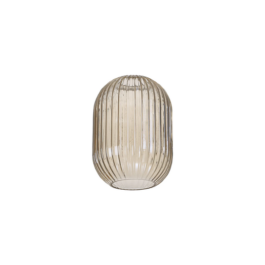 C-Lighting Chisel 14x19.7cm Almond Ribbed Glass, Champagne - 57234