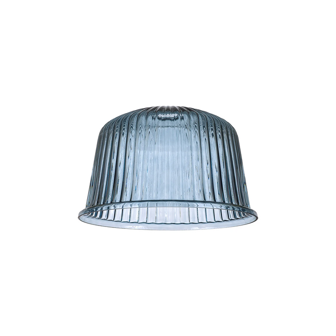 C-Lighting Budapest 280mm x 175mm Petrol Blue Ribbed Dome Glass Shade - 61615