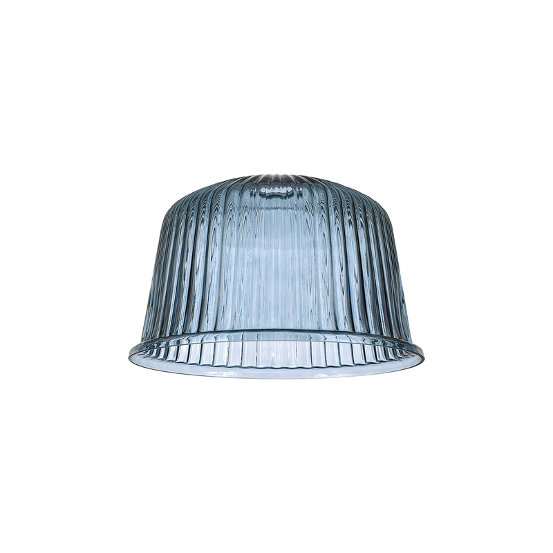 Load image into Gallery viewer, C-Lighting Budapest 280mm x 175mm Petrol Blue Ribbed Dome Glass Shade - 61615
