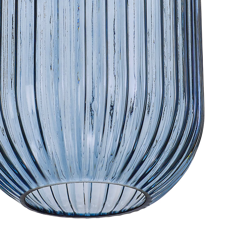 Load image into Gallery viewer, C-Lighting Chisel 14x19.7cm Almond Ribbed Glass, Petrol Blue - 57233
