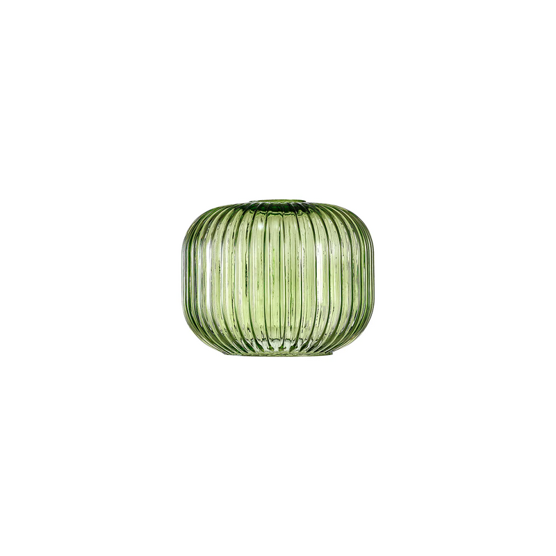 Load image into Gallery viewer, C-Lighting Chisel 16x13cm Pumpkin Shaped Ribbed Glass, Green - 57244
