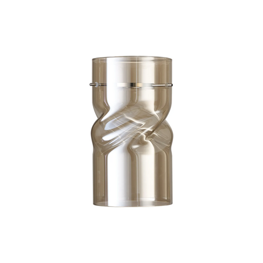 C-Lighting Budapest 120 x 220mm Twisted Cylinder Cognac Glass Shade c/w Polished Chrome 3 Rod Suspension Plate - 61639