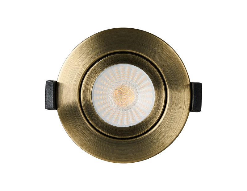 Load image into Gallery viewer, C-Lighting Francisco , Triac Dimmable CCT LED Fire Rated Adjustable Downlight, Antique Brass, Cut Out: 70mm, 700lm, 60°, DRIVER INC., IP65 - 61553
