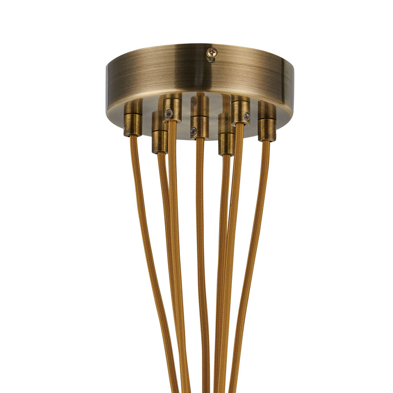 Load image into Gallery viewer, C-Lighting Budapest Antique Brass 7 Light E27 1.5m Cluster Pendant (FRAME ONLY) Suitable For A Vast Selection Of Glass Shades - 61658
