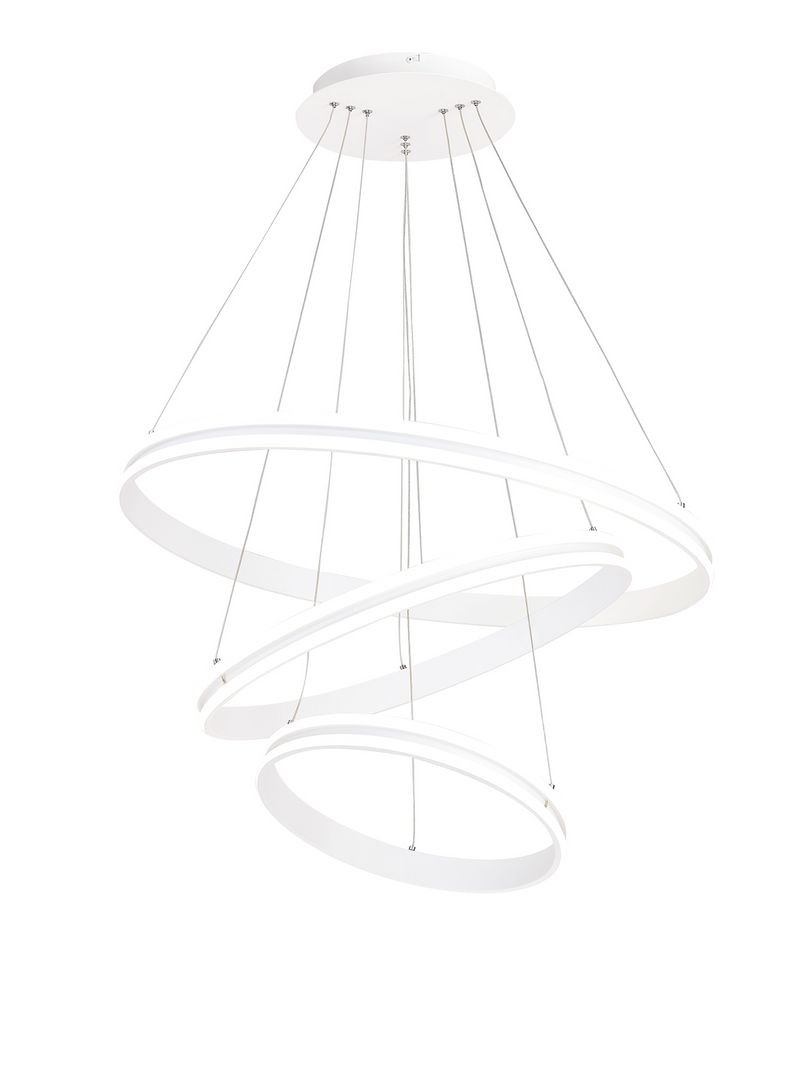 Load image into Gallery viewer, C-Lighting Circles Pendant, 3 Light 50W,30W,20W LED, 4000K, 5470lm, Dimmable, Matt White, 3yrs Warranty - 29192
