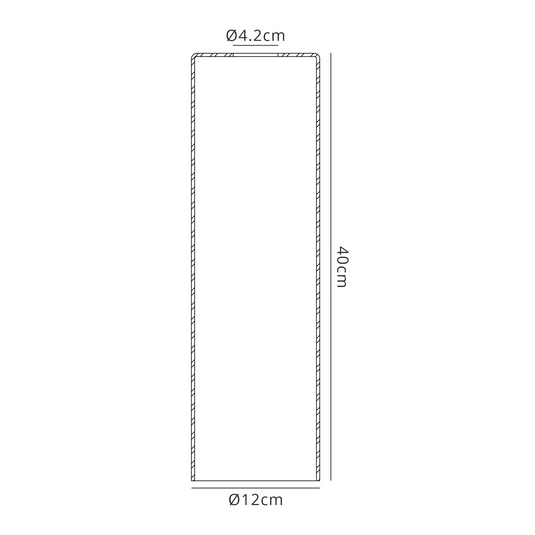 C-Lighting Budapest 120mm x 400mm Smoke Plated Cylinder Glass Shade - 61984