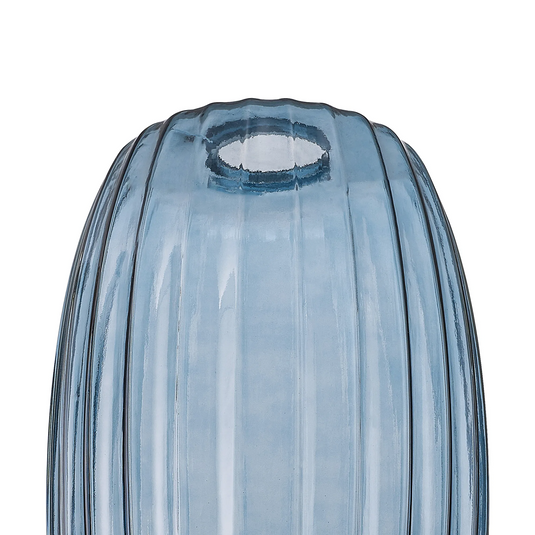 C-Lighting Budapest 180mm x 290mm Petrol Blue Ribbed Tubular Glass Shade  - 57213