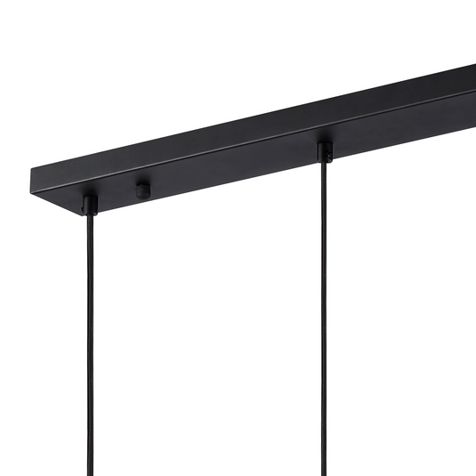 C-Lighting Hektor Linear Pendant With 16cm x 14cm Shade, 3 Light E27, Sand Black/Brown/Copper Metal Shade - 60875