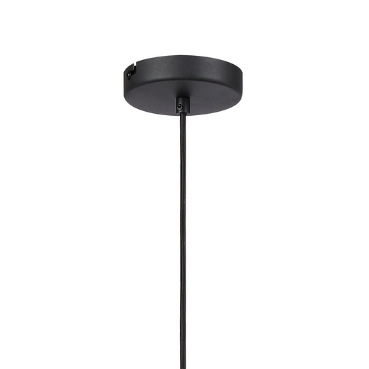C-Lighting Hektor Single Pendant With 16cm x 14cm Shade, 1 Light E27, Sand Black/Smoke Faded Glass Shade  - 60867