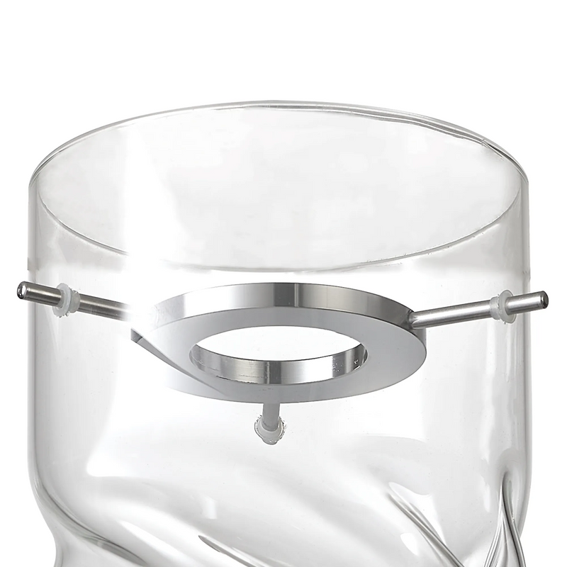 Load image into Gallery viewer, C-Lighting Budapest 120 x 220mm Twisted Cylinder Clear Glass Shade c/w Polished Chrome 3 Rod Suspension Plate - 61637
