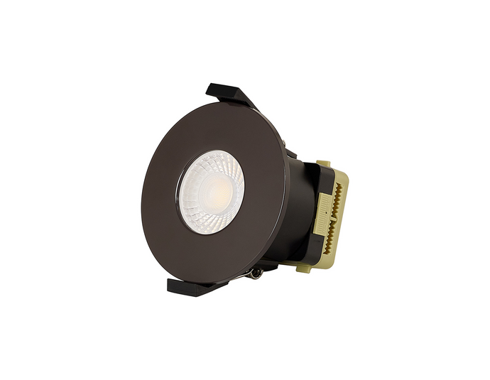 C-Lighting Vauxhall 8W Dimmable CCT LED Fire Rated Downlight Dark Brown Fascia IP65 - 61719