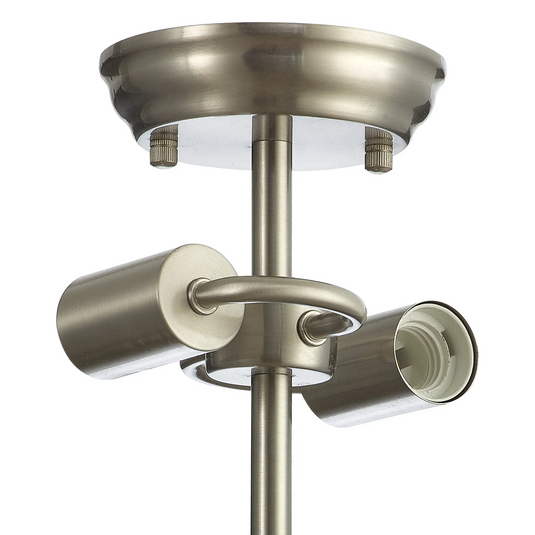 C-Lighting Nash 16.8cm Semi Flush Ceiling Light (FRAME ONLY), 2 x E27, Satin Nickel - 42470