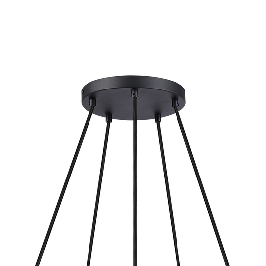 C-Lighting Hektor Ring Pendant With 16cm x 14cm Shade, 5 Light E27, Sand Black/Brown/Copper Metal Shade - 60911