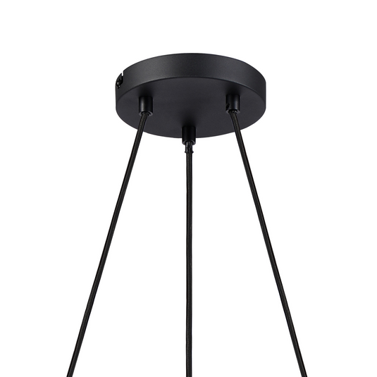 C-Lighting Hektor Ring Pendant With 16cm x 14cm Shade, 3 Light E27, Sand Black/Black/Gold Metal Shade - 60904