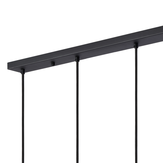 C-Lighting Hektor Linear Pendant With 16cm x 14cm Shade, 5 Light E27, Sand Black/Brown/Copper Metal Shade - 60881