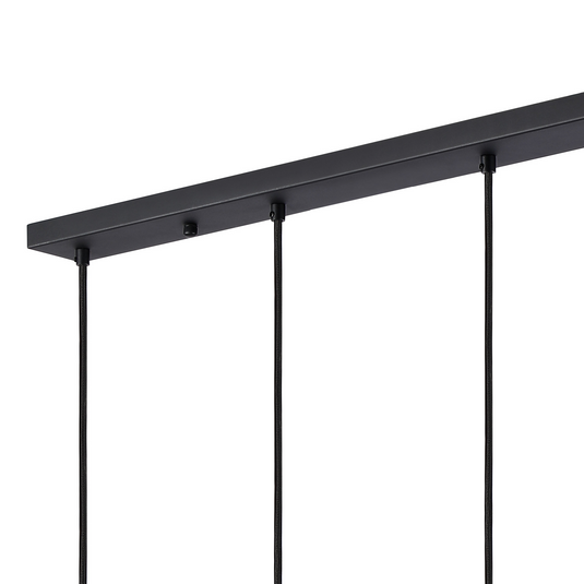 C-Lighting Hektor Linear Pendant With 16cm x 14cm Shade, 5 Light E27, Sand Black/Black/Gold Metal Shade - 60880