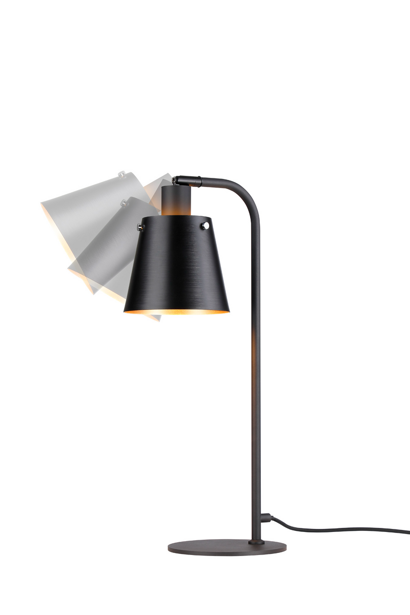 Load image into Gallery viewer, C-Lighting Hektor Table Lamp With 16cm x 14cm Shade, 1 Light E27, Sand Black/Black/Gold Metal Shade - 60837
