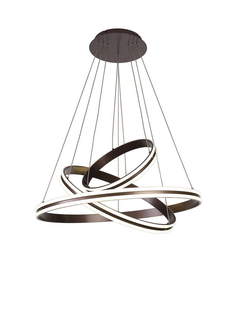 Load image into Gallery viewer, C-Lighting Circles Pendant, 3 Tier 50W,30W,20W LED, 3500K, 5470lm, Triac Dimmable, Coffee, 3yrs Warranty - 60838
