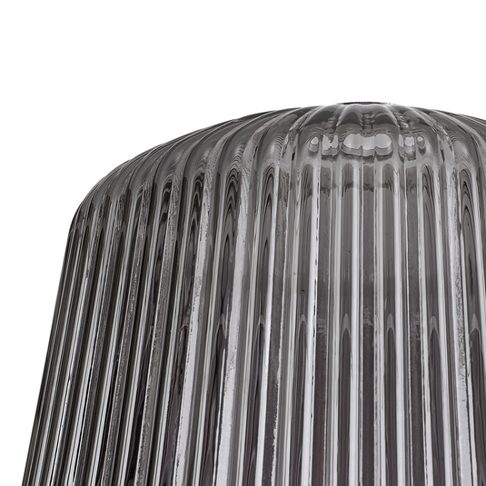 C-Lighting Budapest 280mm x 175mm Smoke Plate Ribbed Dome Glass Shade - 61618