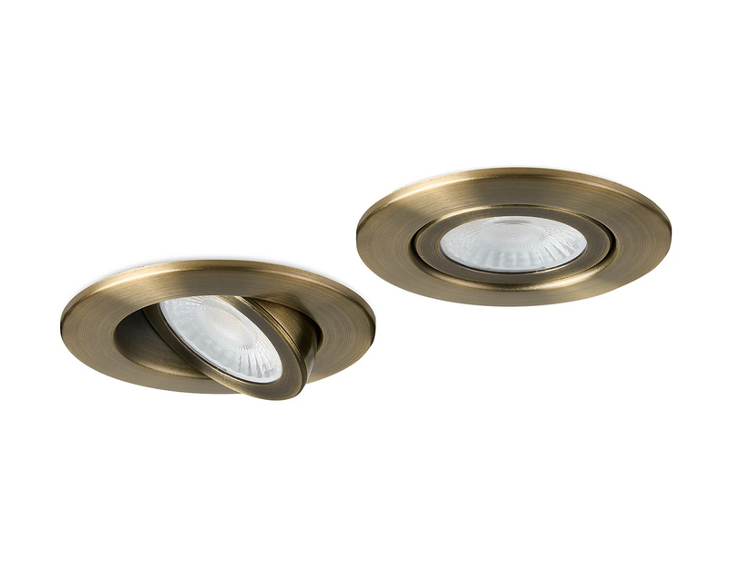 Load image into Gallery viewer, C-Lighting Francisco , Triac Dimmable CCT LED Fire Rated Adjustable Downlight, Antique Brass, Cut Out: 70mm, 700lm, 60°, DRIVER INC., IP65 - 61553
