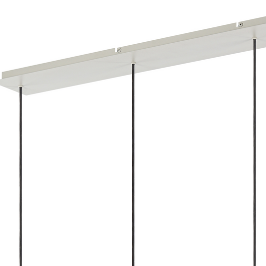 C-Lighting Bridge Ribbed Linear Pendant, 4 Light Adjustable E27, Painted Beige/Clear Wide Line Glass -