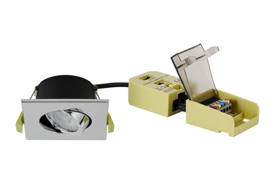 C-Lighting Molly 4/6/8W, Triac Dimmable 4CCT LED Fire Rated Downlight, Chrome Square Tilt - 72993