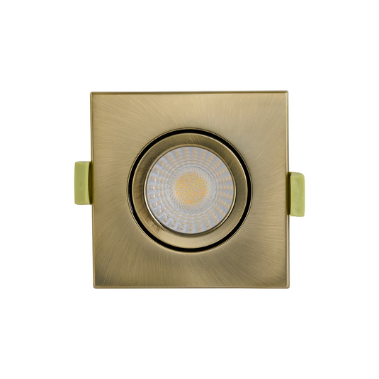 C-Lighting Molly 4/6/8W, Triac Dimmable 4CCT LED Fire Rated Downlight, Antique Brass Square Tilt - 72989