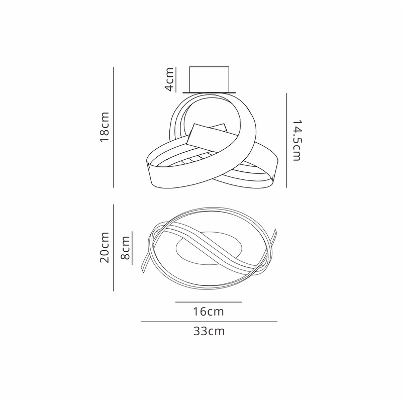 Load image into Gallery viewer, C-Lighting Pulsation Dimmable Loop Wall Light, 1 x 13W LED, 3000K, 770lm, Gold - 61965
