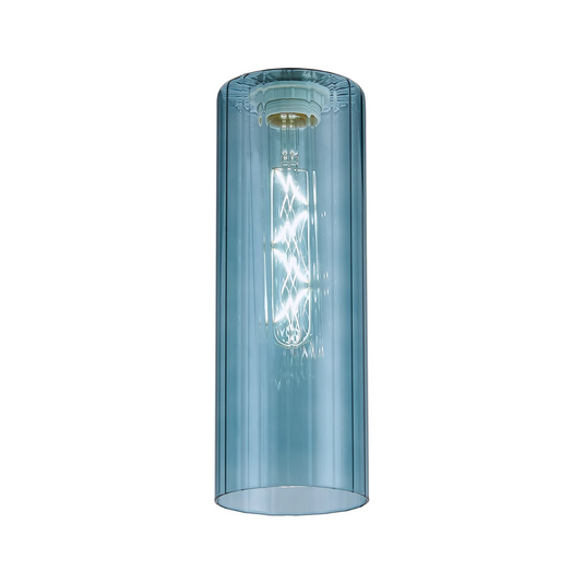 C-Lighting Budapest 100mm x 280mm Petrol Blue Ribbed Slim Tube Glass Shade - (Copy)