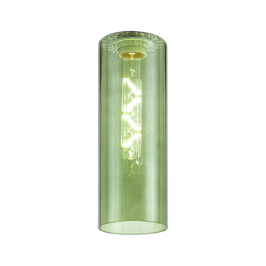 C-Lighting Budapest 100mm x 280mm Green Ribbed Slim Tube Glass Shade -