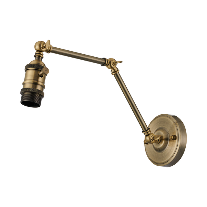 C-Lighting Ariel Adjustable Wall Lamp, 1 x E27, Antique Brass - 60758