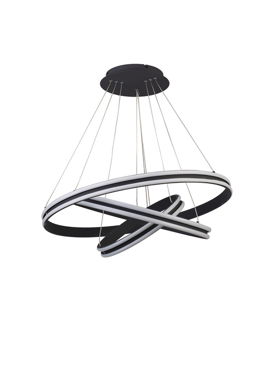C-Lighting Circles Pendant, 3 Tier 50W,30W,20W LED, 4000K, 5470lm, Triac Dimmable, Graphite, 3yrs Warranty - 60839