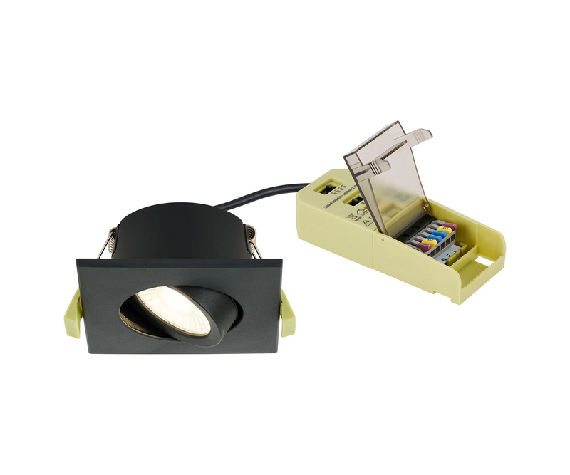Load image into Gallery viewer, C-Lighting Molly 4/6/8W, Triac Dimmable 4CCT LED Fire Rated Downlight, Black Square Tilt - 72990
