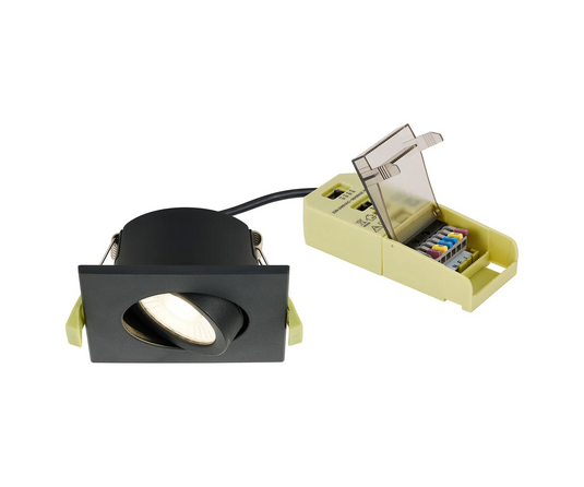 C-Lighting Molly 4/6/8W, Triac Dimmable 4CCT LED Fire Rated Downlight, Black Square Tilt - 72990